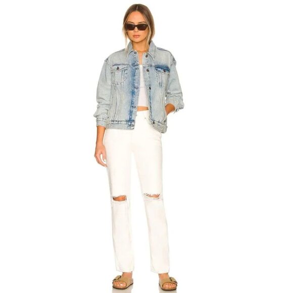 New Free People The Lasso Jean in White Lightening size 26 - Picture 1 of 10
